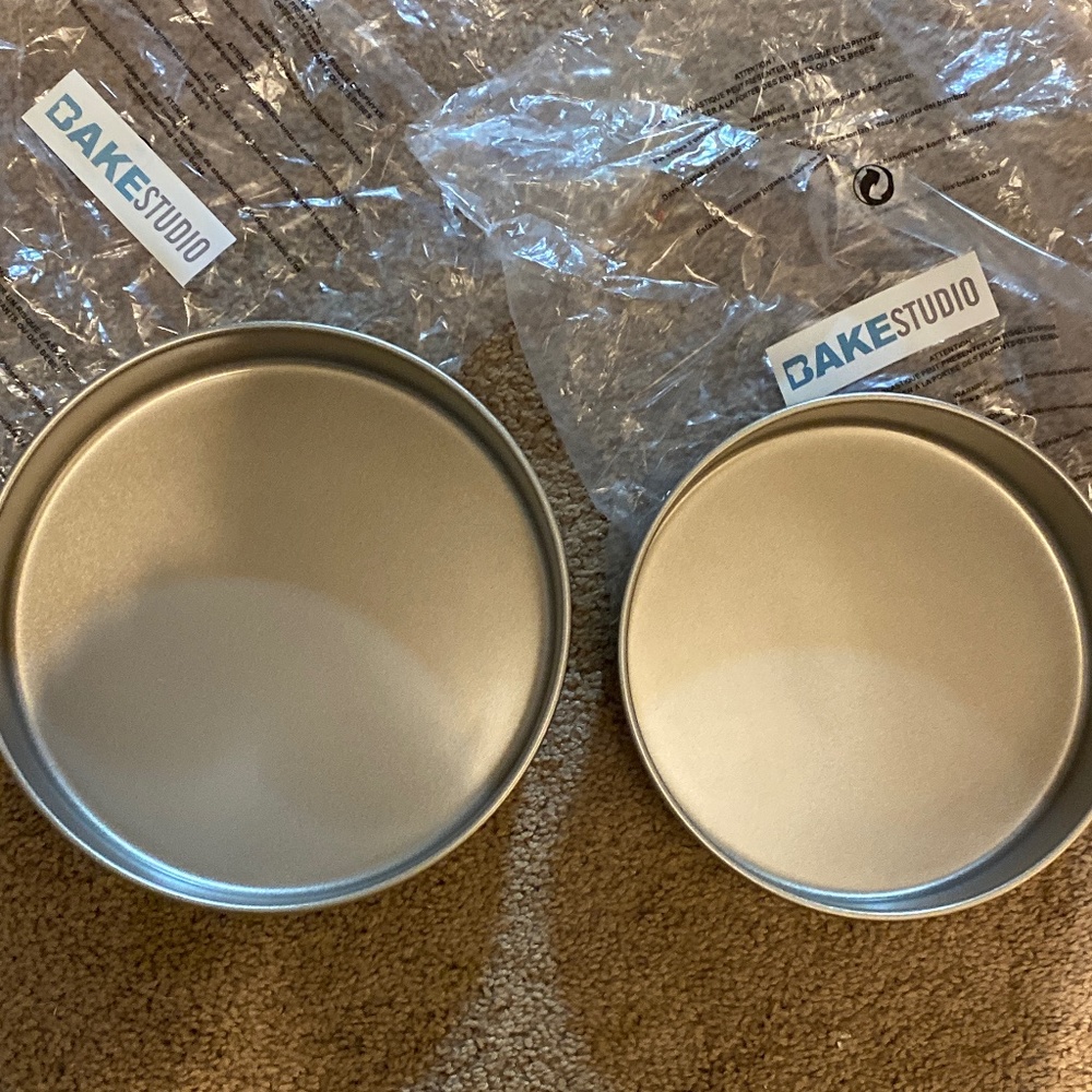 Bake Studio cake pans 8” and 9” anodized